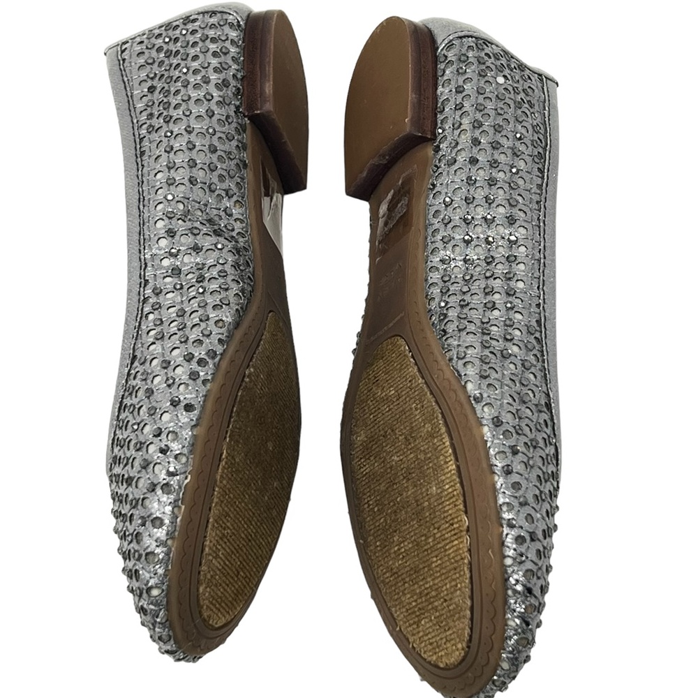 Alex Marie women's Witney Hot Fix metallic silver rhinestone flats size 6 - Picture 4 of 11